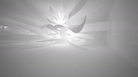 Abstract smooth white interior of the future. Night view from the backlight. Arc Stock Footage 64463965