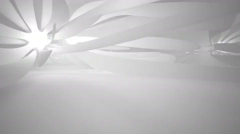 Abstract smooth white interior of the future. Night view from the backlight. Arc Stock Footage 64580531