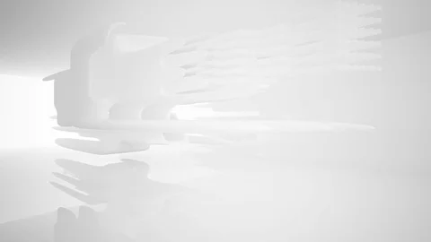 Abstract smooth white interior of the future. Architectural background. Видео 71248363