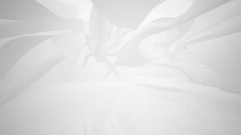 Abstract smooth white interior of the future. Architectural background. Vidéo 74578423