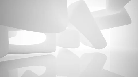 Abstract smooth white interior of the future. Architectural background. Vídeos de archivo 82152903
