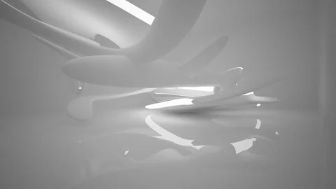 Abstract smooth white interior of the future. Night view from the backlight. 動画素材 82640554