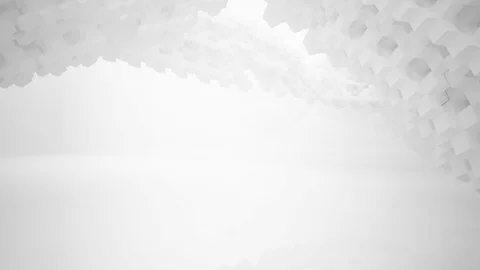 Abstract smooth white interior of the future. Night view from the backlight. Видео 83066988