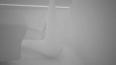Abstract smooth white interior of the future. Night view from the backlight. Arc Видео 83194198