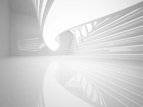 Abstract smooth white interior of the future. Night view from the backlight.  Video stock 84199080