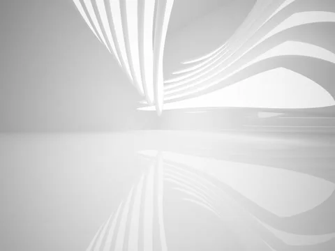 Abstract smooth white interior of the future. Night view from the backlight.  Video stock 84199094