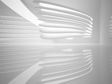 Abstract smooth white interior of the future. Night view from the backlight.  Stock Footage 84199100