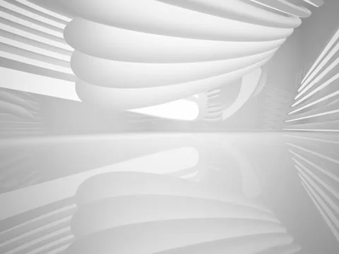 Abstract smooth white interior of the future. Night view from the backlight.  Stock Footage 84199193