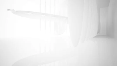 Abstract smooth white interior with future columns and decor in the form of star Vídeo Stock 85166133