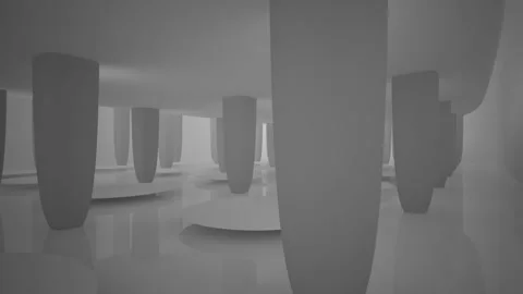Abstract smooth white interior of the future. Night view from the backlight. Stock Footage 86795195