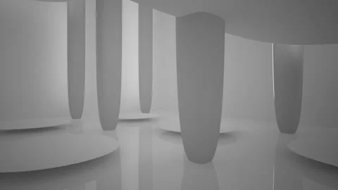Abstract smooth white interior of the future. Night view from the backlight. Stock Footage 86795311