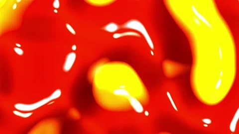 Abstract smooth yellow red liquid motion background. Animation seamless loop.  Stock Footage 227975893