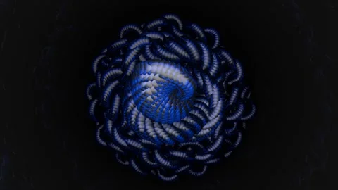 Abstract Snake Animation 4K VJ Loop - Futuristic Serpentine Motion Blue Stock Footage 307900742