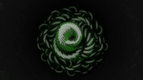 Abstract Snake Animation 4K VJ Loop - Futuristic Serpentine Motion Green Stock Footage 307900744