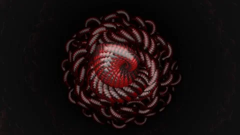 Abstract Snake Animation 4K VJ Loop - Futuristic Serpentine Motion Red Stock Footage 307900745