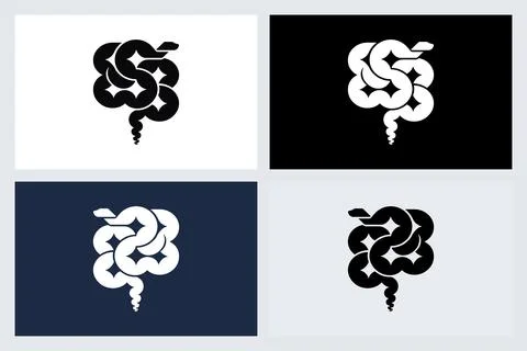 Abstract Snake Logo Design Set Stock Illustration