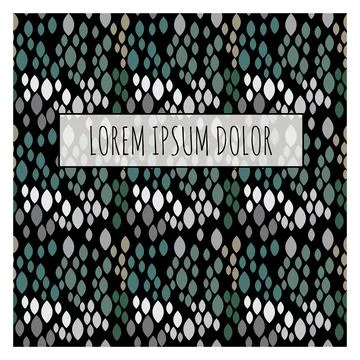 Abstract Snake Skin Pattern with Frame and Sample Text. Vector Illustration Illustrazione stock