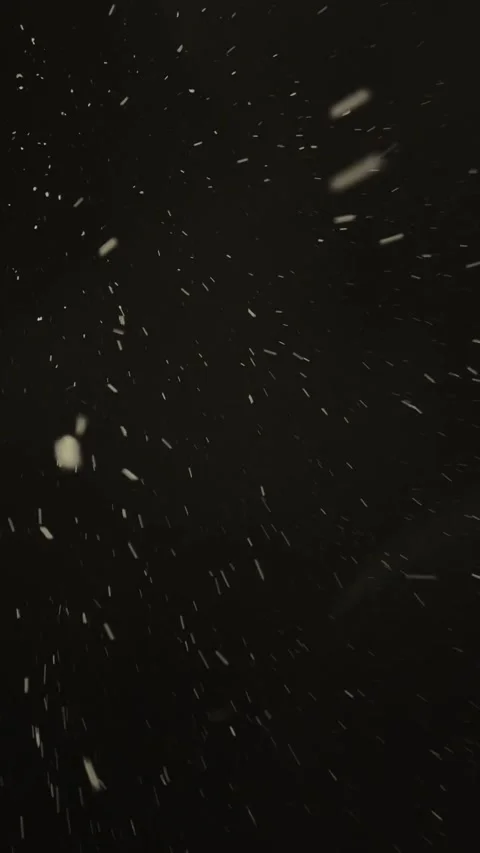 Abstract snowfall on black background, winter, falling snow Stock Footage 289735479