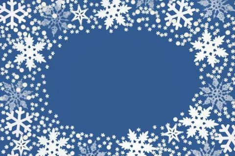 Abstract Snowflake Background Border Stock Photos
