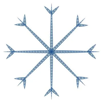 Abstract snowflake dashed patterned lines patterned in trendy wintry hues blue Stock Illustration