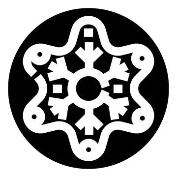 Abstract snowflake icon representing winter and cold weather Stock Illustration