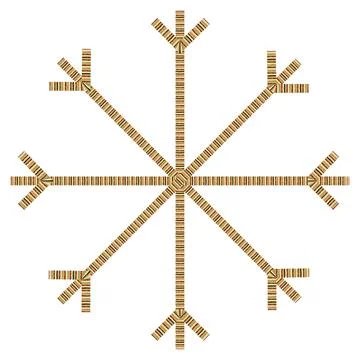 Abstract snowflake made by multicolored straight patterned lines in trendy Stock Illustration