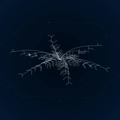 Abstract Snowflake Network Galaxy Star Map Digital Futuristic Technology Stock Footage 346282038