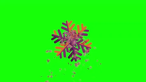 Abstract Snowflake Particle Explosion on Green Screen Stock Footage 331050061