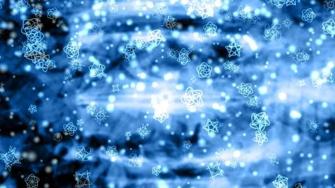 Abstract Snowflakes Falling in Cold Winter Snow Effect イラスト素材