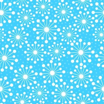 Abstract snowflakes in a seamless pattern Illustrazione stock
