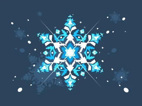 Abstract snowlflake flat design Stock Illustration