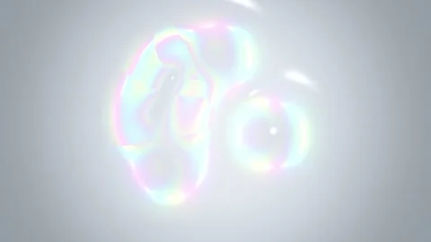 Abstract soap bubble metaballs merging on light background loop Video stock 347121675