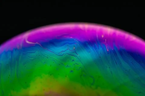 Abstract soap bubble with rainbow colors on a black background Stock Illustration