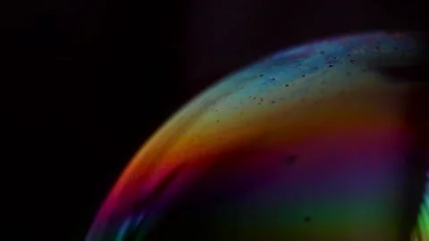 Abstract soap bubble surface multicolored in motion isolated Stock Footage 154627977