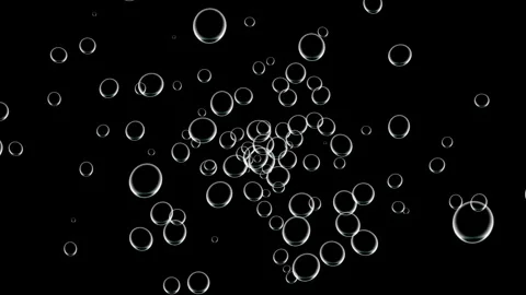 Abstract soap bubbles on black background Stock Footage 342749816