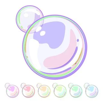 Abstract soap bubbles cartoon vector graphic Stock Illustration