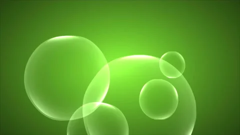 Abstract soap bubbles on a green background Stock Footage 93593874