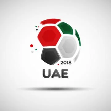 Abstract soccer ball with United Arab Emirates national flag colors Stock Illustration