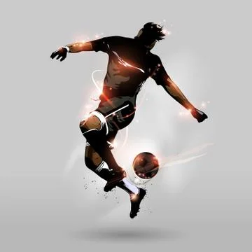 Abstract soccer jumping touch ball Stock Illustration