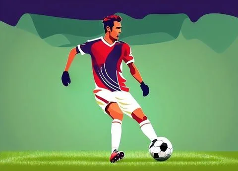 Abstract soccer player Illustrazione stock