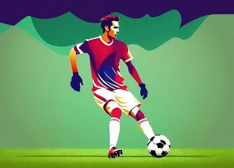 Abstract soccer player Stock Illustration