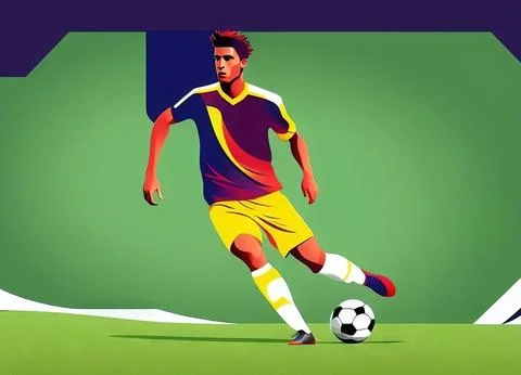 Abstract soccer player Stock Illustration