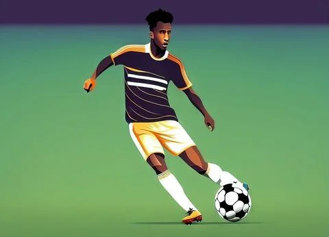 Abstract soccer player Stock Illustration