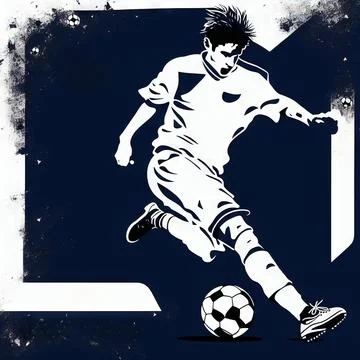 Abstract soccer player Stock Illustration