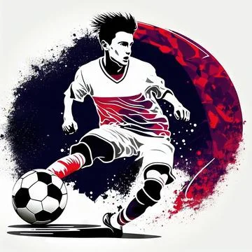 Abstract soccer player Stock Illustration