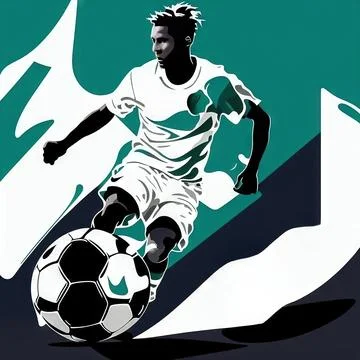 Abstract soccer player Stock Illustration