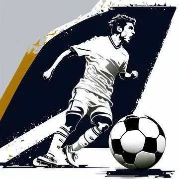 Abstract soccer player Stock Illustration
