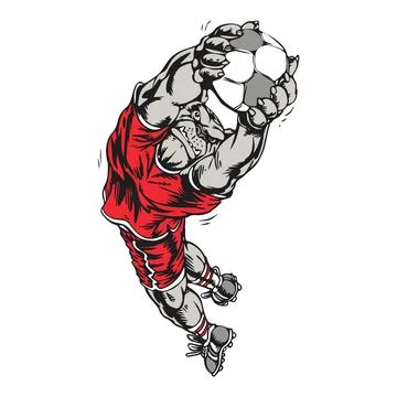 Abstract Soccer Player Silhouette - Dynamic Motion Stock Illustration