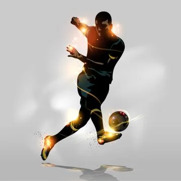 Abstract soccer quick shooting Stock Illustration