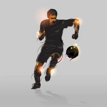 Abstract soccer striker Stock Illustration